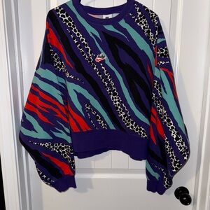 Nike Animal Print Crop Sweatshirt